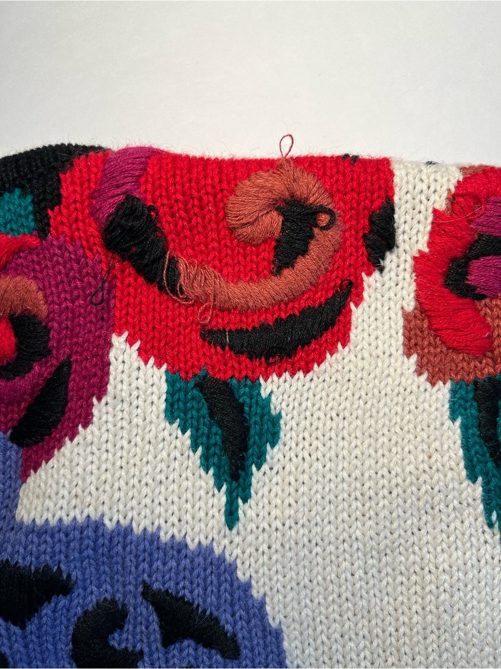 Vintage Lisa Nichols Marisa Christina Heart Rose Knit Sweater Vest Medium Art to - Picture 11 of 11